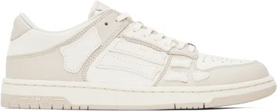 Amiri White & Beige Skel Top Low Sneakers In Alabaster