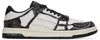 Amiri Bandana Denim Skeleton Top Low Sneaker In Black
