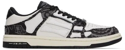 Amiri White & Black Bandana Denim Skel Top Low Sneakers