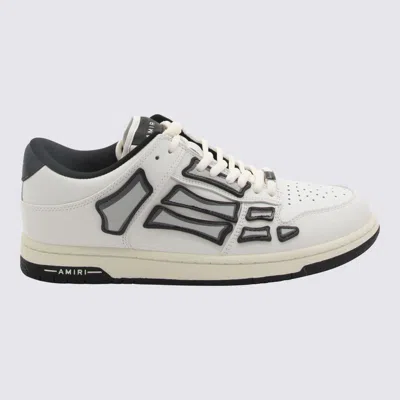 Amiri White And Black Leather Skel Sneakers In Bianco
