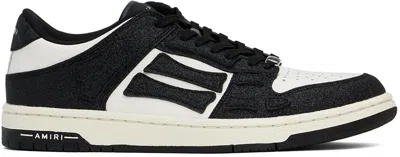 Amiri White & Black Shimmer Skel Top Low Sneakers