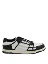 Amiri Multicolor Leather And Fabric Bandana Denim Skel Sneakers In Black