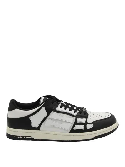 AMIRI WHITE AND BLACK SKEL LOW TOP SNEAKERS