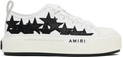 Amiri Womens White/blk Court Stars Star-patch Canvas And Leather Low-top Trainers