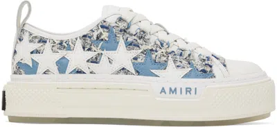 Amiri White & Blue Stars Court Low Sneakers