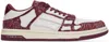 Amiri White & Burgundy Bandana Denim Skel Top Low Sneakers In Burgundy