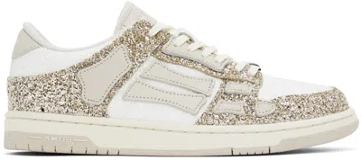 Amiri Skel Glittery Sneakers In Gold