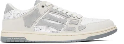 Amiri White & Gray Crystal Skel-top Low Sneakers In Birch