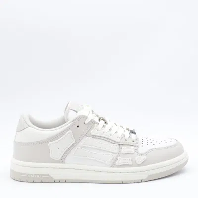 AMIRI WHITE AND GREY LEATHER SNEAKERS