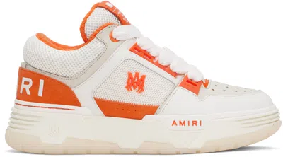 Amiri White & Orange Ma-1 Sneakers In Bright Orange