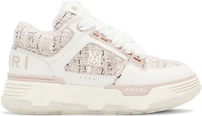 Amiri White & Pink Bouclé Ma-1 Sneakers In Sand