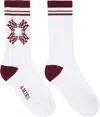 Amiri White & Red 'ma' Quad Socks In Deep Red