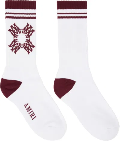 Amiri White & Red 'ma' Quad Socks In Deep Red