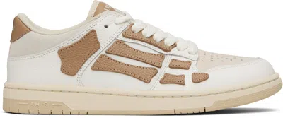 Amiri Skel-top Appliquéd Leather And Suede Sneakers In Gold