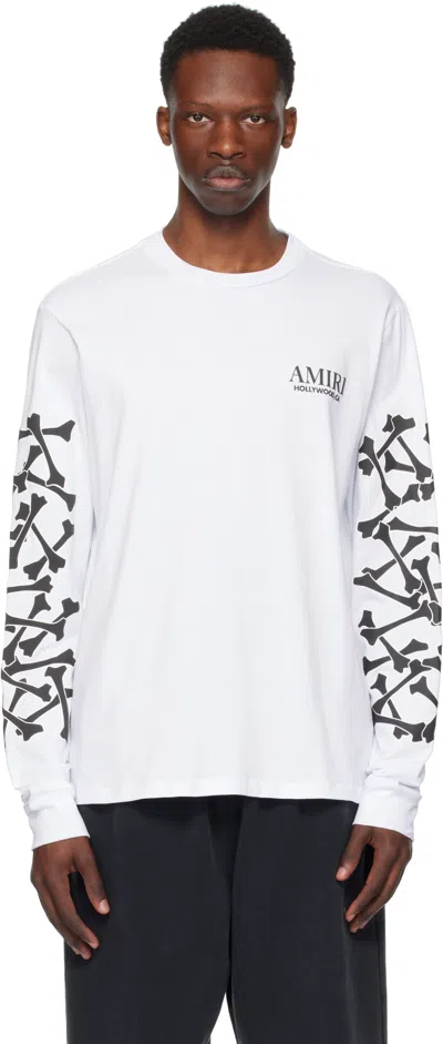 AMIRI WHITE BONES STACKED LONG SLEEVE T-SHIRT