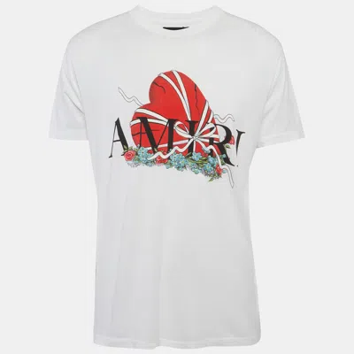 Pre-owned Amiri White Broken Heart Print Jersey T-shirt S