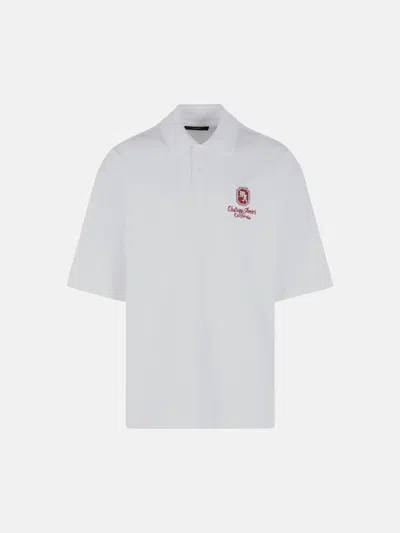 Amiri White Cotton Polo Shirt In Gray