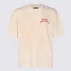 Amiri White Crewneck T-shirt With Logo Lettering On Front And Rear In Cotton Man