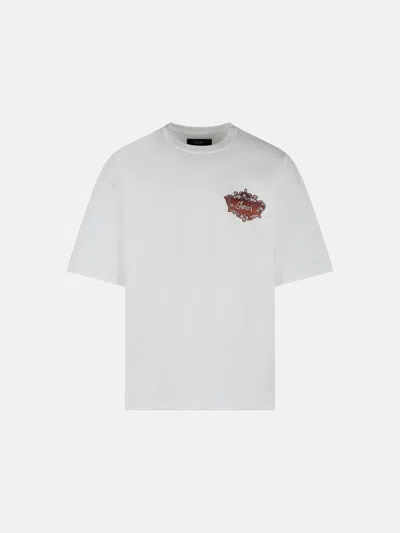 Amiri White Cotton T-shirt In Gray