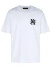 Amiri White Crewneck T-shirt With Logo Print On The Front And Logo Lettering On The Rear In Cotton Man