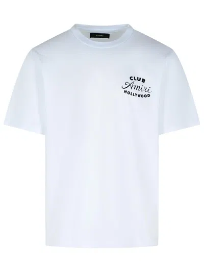 Amiri White Cotton T-shirt In Blue