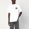 Amiri White Crewneck T-shirt With Logo Print On The Front And Logo Lettering On The Rear In Cotton Man