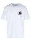 Amiri White Crewneck T-shirt With Logo Print On The Front And Logo Lettering On The Rear In Cotton Man In White