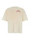Amiri Mens Ivory Red Holly Text-print Cotton T-shirt Xl In Neutral