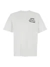 Amiri White Crewneck T-shirt With Logo Lettering On The Front And Maxi Logo Print On The Rear In Cotton Ma In White