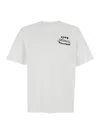 Amiri White Crewneck T-shirt With Logo Lettering On The Front And Maxi Logo Print On The Rear In Cotton Ma In White