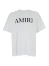 Amiri Oversized White T-shirt With Contrasting Logo Print In Cotton Man In Gray