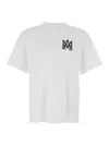 Amiri White Crewneck T-shirt With Logo Print On The Front And Logo Lettering On The Rear In Cotton Man