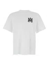 Amiri White Crewneck T-shirt With Logo Print On The Front And Logo Lettering On The Rear In Cotton Man