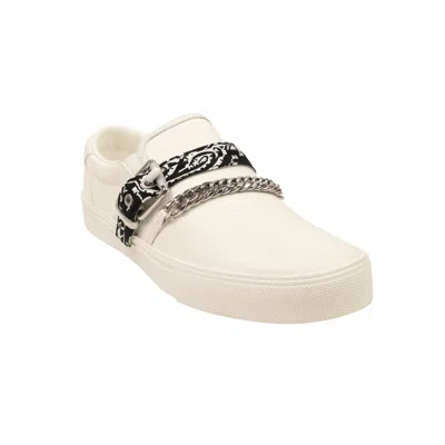 The Francesca White Chain Slip-On Sandal