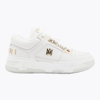 AMIRI WHITE LEATHER METALLIC MA-1 SNEAKERS