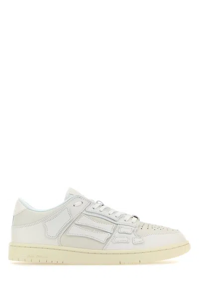 Amiri White Leather Skel Sneakers In Whitewhite