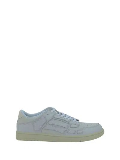 Amiri White Leather Skel Sneakers In Whitewhite