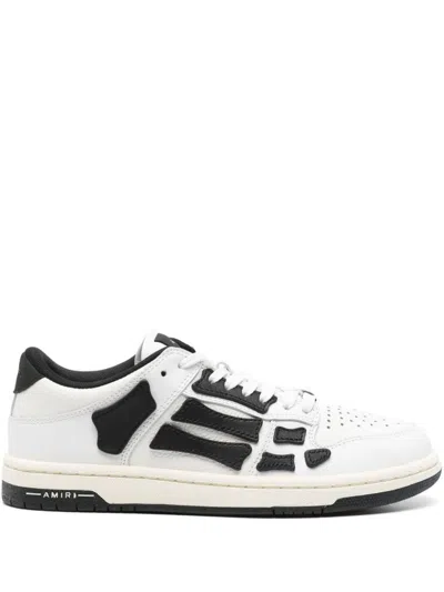 Amiri White Leather Sneakers With Black Details