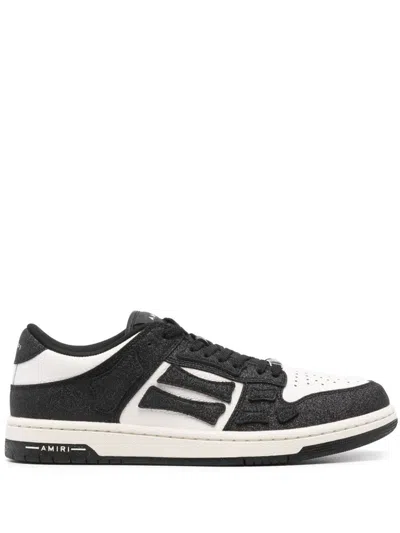 Amiri White Leather Sneakers With Black Details
