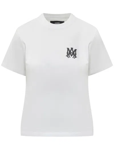 Amiri White Logo Crew Neck T-shirt