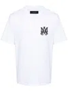 Amiri White Crewneck T-shirt With Logo Print On The Front And Logo Lettering On The Rear In Cotton Man In White