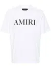 Amiri Oversized White T-shirt With Contrasting Logo Print In Cotton Man In Gray