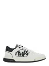 Amiri White Low Top Sneakers With Logo Patch On The Side And Contrasting Heel With Logo Lettering In Leath