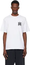 Amiri White Crewneck T-shirt With Logo Print On The Front And Logo Lettering On The Rear In Cotton Man