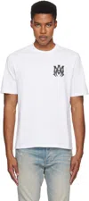 Amiri White Crewneck T-shirt With Logo Print On The Front And Logo Lettering On The Rear In Cotton Man In White
