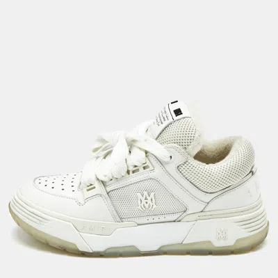 Amiri White Mesh And Leather Ma-1 Sneakers In Animal Print