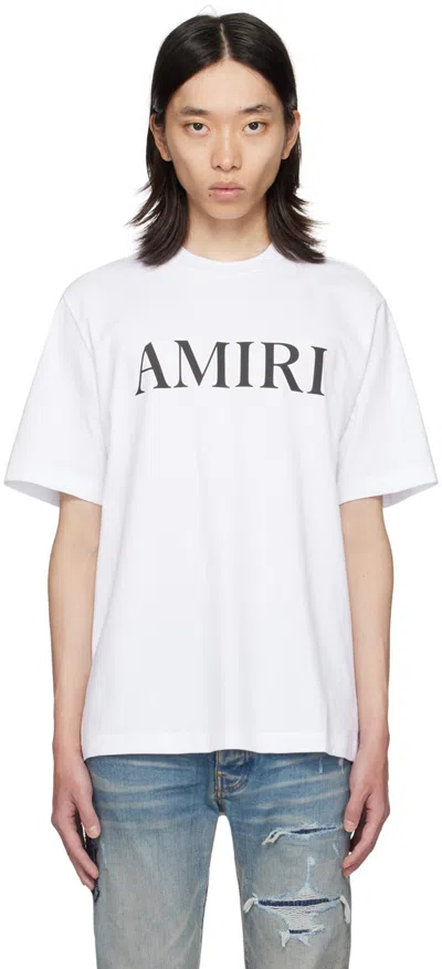 AMIRI WHITE PRINTED CORE LOGO T-SHIRT