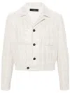 Amiri Sequin-embellished Tweed Jacket In Nude