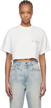 Amiri White Starburst Cropped T-shirt In Ivory