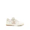 Amiri Men 'skyline' Beige Sneaker With Maxi Logo On The Side And Velcro Strap With Logo In Leather M In White